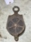 Antique Cast Iron and Wooden Pulley / 9.5