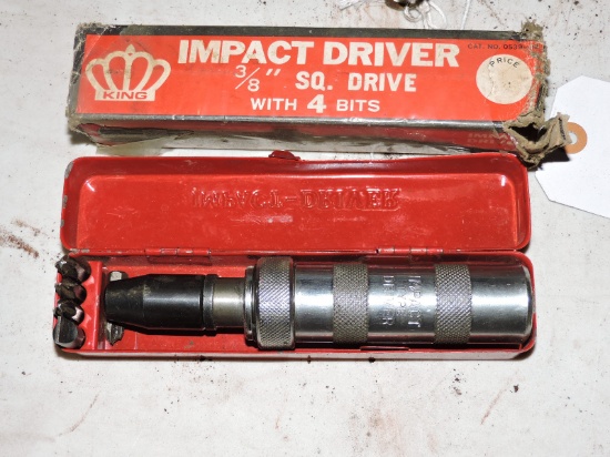 KING Brand Hand-Held Impact Driver with 5 Bits & Case / Very Good Condition