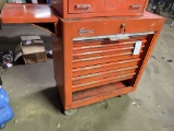 Vintage Snap-on Brand Rolling Tool Box / Roll-Top Front with 10 Pull-Out Drawers