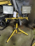 Dual Work Light Stand - Both Lamps Functioning Presently