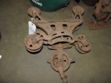 Antique Cast-Iron Hay Loft Beam Trolley - Rusty