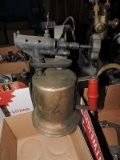 Vintage Brass Turner Blow Torch and a Pair of Gas Regulators