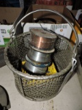 Metal Basket and Spools of Various Wire