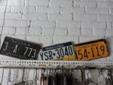 3 License Plates: 1969 Georgia and 2 PA Plates