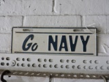 Vintage GO NAVY Front License Plate