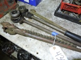 Chain Pipe Wrench and a Pair of Pipe Threaders
