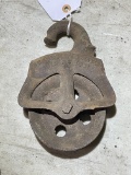 Antique Cast Iron Pulley / Embossed: BEARDSLEY Pat.  July 28, 1861 / Apprx 8.5