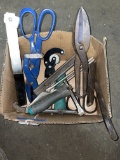 Various Tin Snips, Chisels, Other Hand Tools
