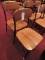 Set of 2 Mid-Century Wood & Metal Cafeteria Chairs (Matching)