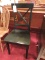 Black Formal Wooden Chair -- Seat Height is 18