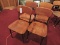Set of 4 Mid-Century Wood & Metal Cafeteria Chairs (Matching)