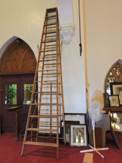 14-Foot Wooden Step Ladder