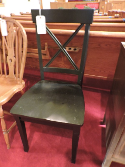 Black Formal Wooden Chair -- Seat Height is 18"