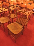 Set of 4 Antique Wooden Hoop Back Chairs / 17.5
