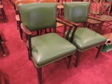 Pair of Vinyl Upholstered Arm Chairs / 34