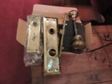 Antique Brass PARKER Cylinder Front Lock Set / Door Handle Hardware