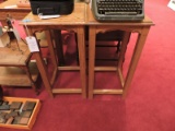 Pair of Tall Wooden Side Tables / Display Tables -- 32