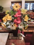 Faux Flower Arrangement with Vase