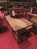 Antique Wooden Student Desk -- 22