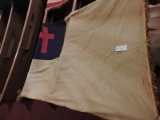 Antique Formal Christian Flag - Slightly Dirty and Worn / 90