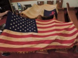 Antique Formal American Flag with Embroidered Star and Gold Trim