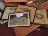 Set of 4 Framed Items: 1909 Sunday School Certificates, PA Baptist Convention