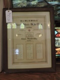 Young Men's Bible Class Certificate - Framed - very old