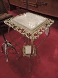 Ornate Metal and Marble Table / 32
