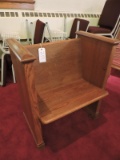 Single Seating Antique Wooden Pew / Also Called a Throne