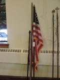 Formal American Flag on Pole and Extra Poles