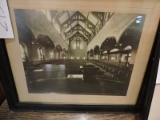 Photo of the Original Church Interior / Black & White / Framed / 17