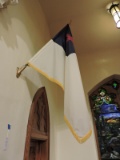 Formal Christian Flag on Pole with Mount and Cross Topper / Flag is 50