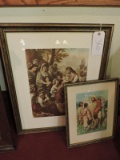 Set of 2 Religious Art Pieces: Jesus Prints / Framed / 17
