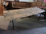 Apprx 110 Year Old Rustic Work Table / 86