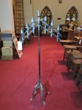 Ornate Metal Candelabra - Adustable Height - Holds 7 Candles