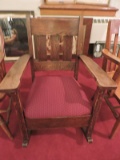 Vintage Craftsman-Style Wooden Rocking Chair / Very Comfortable