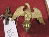 Pair of Flag Pole Toppers -- US Eagle and Spear Head
