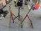 3 Various Adjustable Height Work Stands - 1 Pipe, 1 Plank, 1 Flat