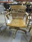 Single Vintage Wooden Rolling Office Chair / Seat Height: 18.5