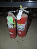 Lot of 2 Various Fire Extinguishers - one is empty