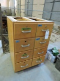 8-Drawer Vintage Laboratory Cabinet / Blond Wood / 24