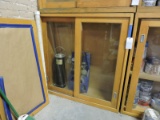 Vintage Laboratory Cabinet (1950's) Blonde Wood with Glass Doors