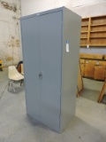 Metal 2-Door Coat Cabinet with Bar & Shelf / 36