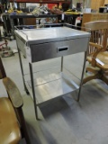 Stainless Steel Work Table with Drawer / Matching Stool - not pictured