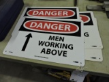 Lot of 4 DANGER MEN WORKING ABOVE Signs