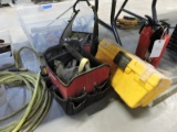 Pair of HUSKY Tool Bags and a Plastic Tool Box