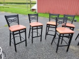 Lot of 4 Metal Bar Stools in Excellent Condition / Vinyl Seat Covers