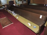 1967 Mid-Century Modern Church Pew with Padded Seat / 17-Foot