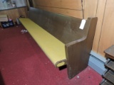 1967 Mid-Century Modern Church Pew with Padded Seat / 10-Foot