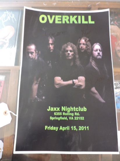 OVERKILL - Autographed - Poster / Signed by 4 or 5 Band Members